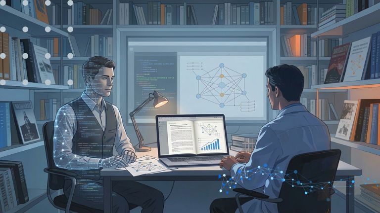 Иллюстрация к новости „Нейросеть «ИИ‑исследователь» — автор или рецензент?“